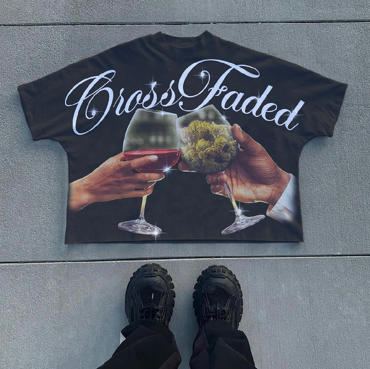 CrossFaded Wine Tee