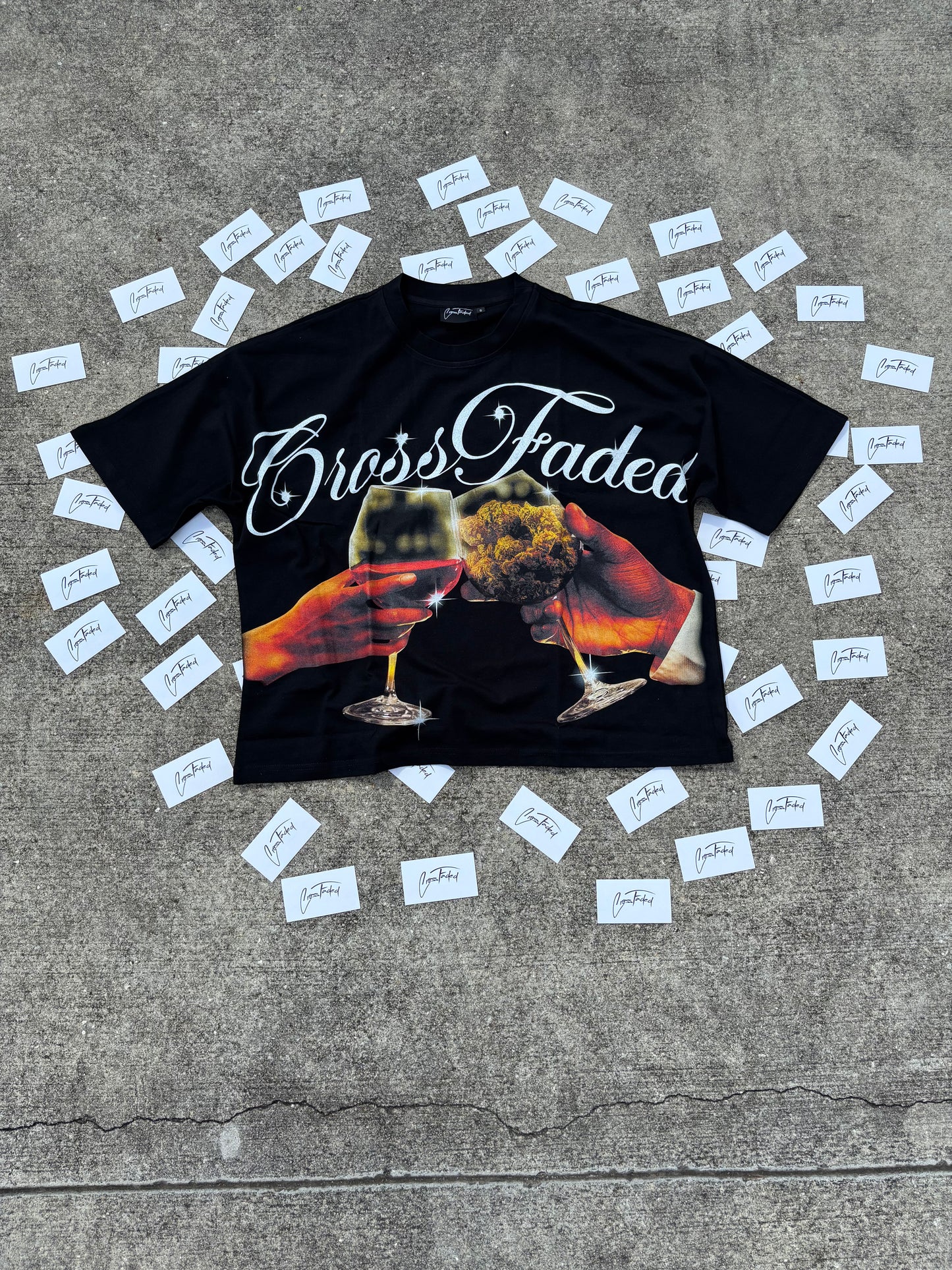 CrossFaded Wine Tee